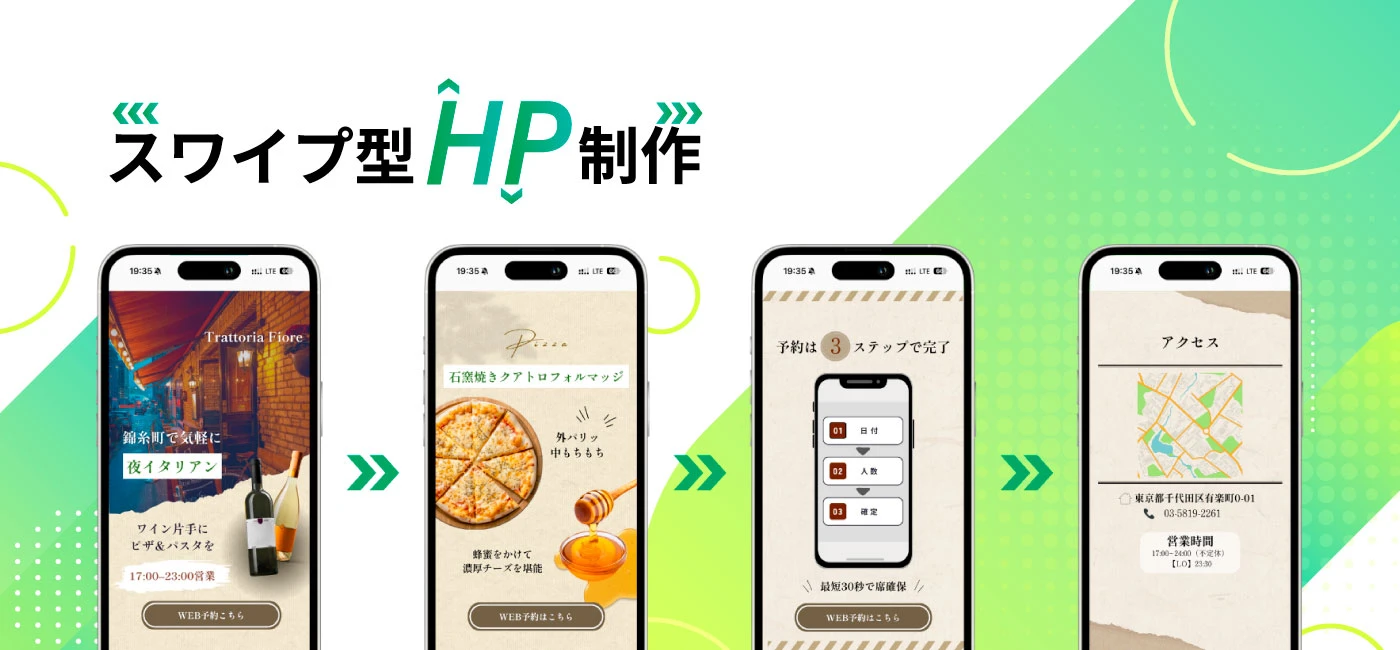 Swipe-style Website Production
